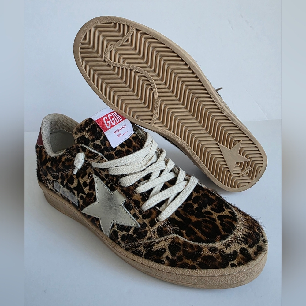 Womens Golden Goose Ball Star Leopard Shoes Size 38 - Picture 10 of 11